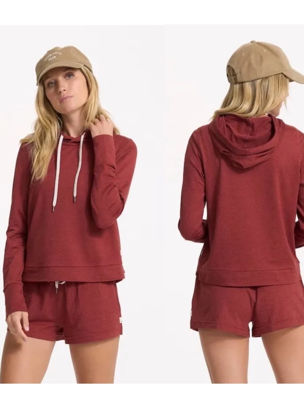 Vuori Halo essential hoodie Currant Heather